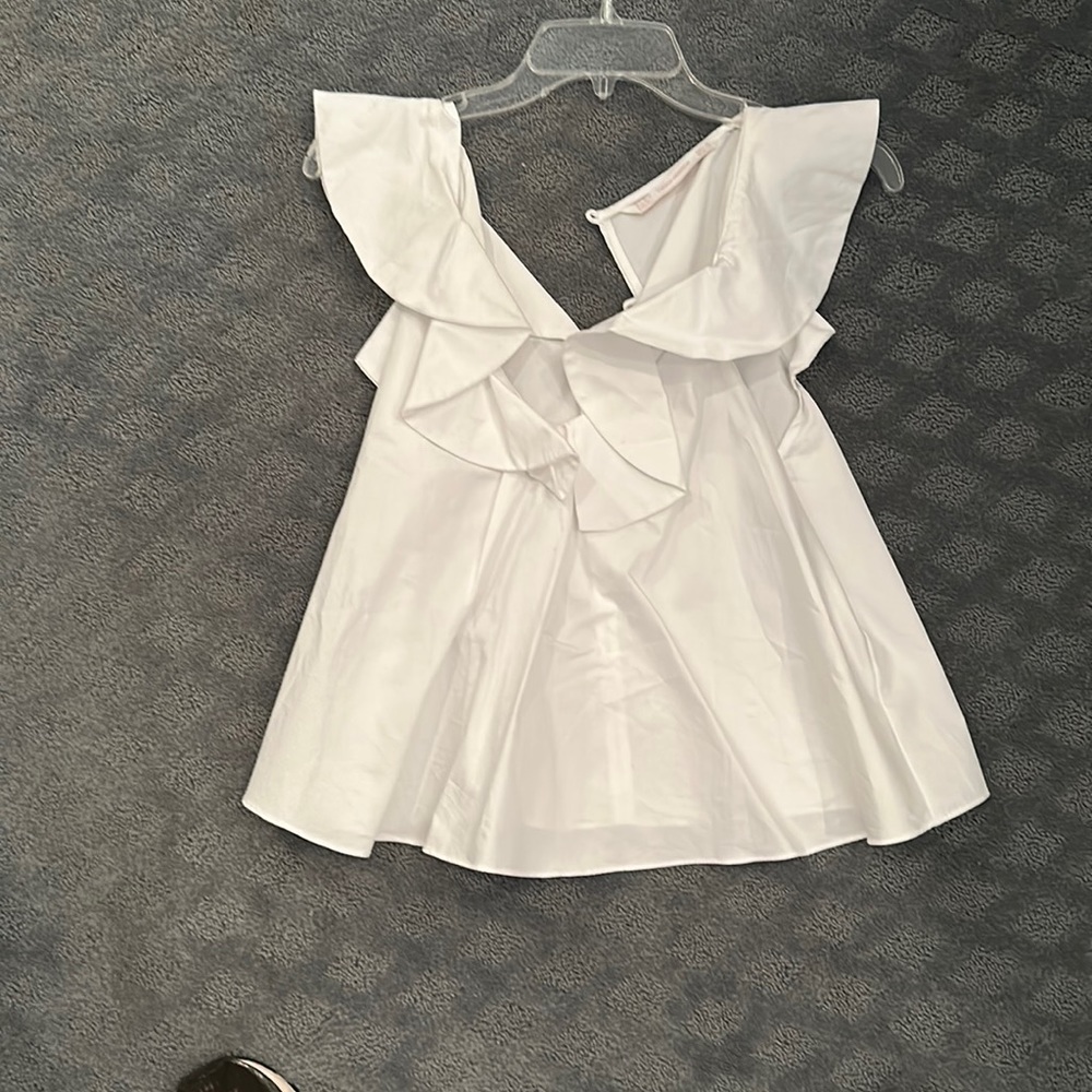 Zara ruffled white top